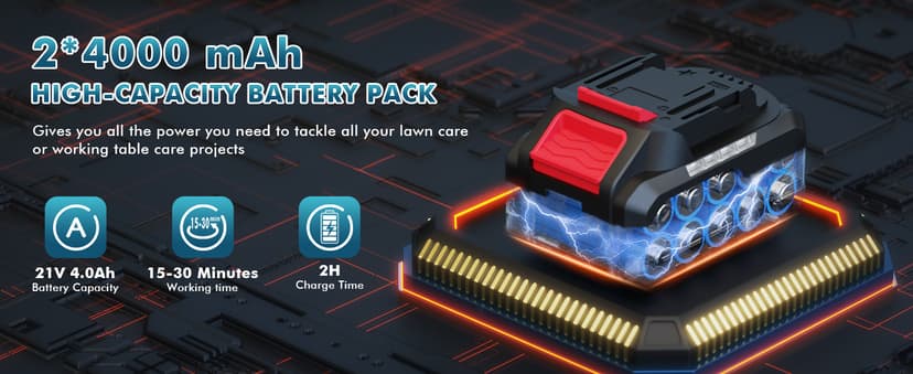 Leaf Blower Cordless (Upgraded) - 630CFM/160MPH, 21V Powerful Electric Cordless Leaf Blower with 2 x 4.0Ah Batteries and Charger, Battery Powered Leaf Blowers for Lawn Care, Patio, Yard, Dust, Snow