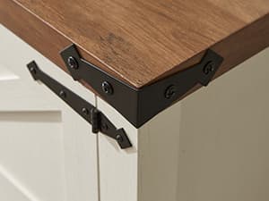 T4TREAM Farmhouse TV Stand for TVs Up to 75 inches, Wood Barn Door Media Television Console Table with Storage Cabinets, Easy Assembly Modern Entertainment Center for Living Room, Antique White