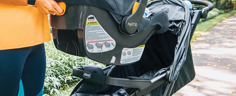 Chicco Activ3 Jogging Stroller, All-Terrain Stroller, Compatible with Chicco Infant Car Seats (not Included), Baby Travel Gear | Eclipse/Grey