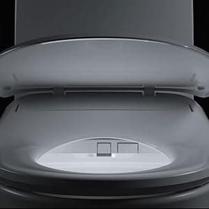 ALPHA BIDET UX Pearl Bidet Toilet Seat in Elongated White | Ultra Low Profile | Endless Warm Water | Arced Stainless Steel Nozzle | LED Nightlight | Dryer | Deodorizer | 3 Year Warranty