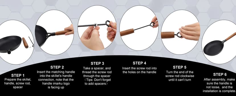 imarku Non Stick Frying Pans - 8 inch & 10 inch Frying Pan Nonstick Set, Honeycomb Lock Oil Cast Iron Skillets, Dishwasher Safe, Induction Compatible, Detachable Handle Pans, Best Gifts