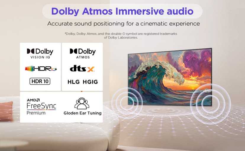 55-Inch Class QLED 4K Smart TV, Ultra-Slim Design Picture TV, 144Hz, HDR, Art Mode w/AI Art, Wide Color Gamut, Dolby Vision IQ, Dolby Atmos, Google Assistant Voice Remote(55F75, 2025 Model)