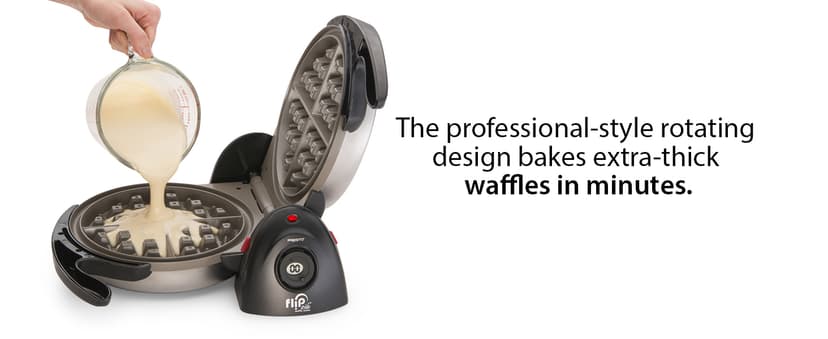 Presto Ceramic Flipside Belgian Waffle Maker, 7 inches (Pack of 1), BlackGray