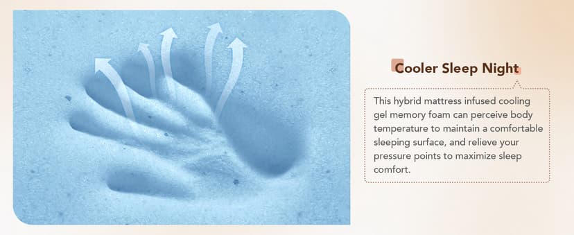 DIGLANT California King Mattress, 14Inch Cooling Gel Memory Foam Hybrid Mattress with Pocket Springs, Medium Plush Feel, White