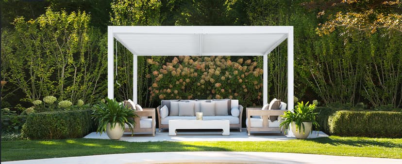 MASTERCANOPY 12’ X 16’ Louvered Pergola Outdoor Aluminum Patio Pergola with Adjustable Roof for Deck Backyard Garden (Black)