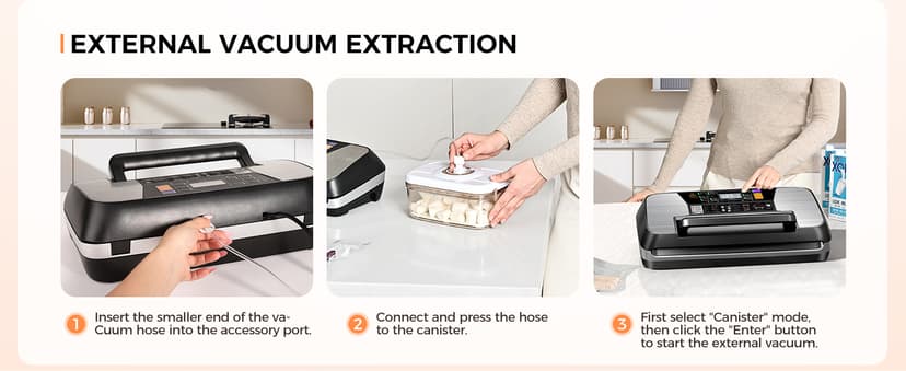 95kpa Vacuum Sealer Machine, Commercial Full Automatic Food Sealer, Food Vacuum Sealing Machine with Cutter, 10 Pre-cut Bags & Bag Rolls and Accessory Hose, Fully Starter Kits, Black