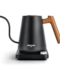 POLIVIAR Tea Kettle, 2.7 Quart Natural Stone Finish with Wood Pattern Handle Loud Whistle Food Grade Stainless Steel Teapot, Anti-Hot Handle and Anti-Rust, Suitable for All Heat Sources (JX2018-GR20)