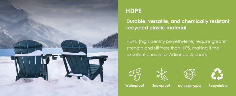 GREENVINES Folding-Adirondack-Chairs-Set-of-2 | HDPE Plastic | Fire Pit Chair | All Weather | Cup Holder | Blue | for Deck Backyard Patio Outdoor Garden