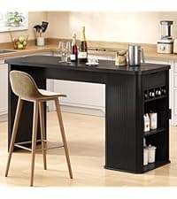 56" Large Modern Executive Desk, Farmhouse Computer Desk with File Drawers, Wood Home Office Desks with Charging Station, Adjustable Shelf, Storage Cabinet, for Writing Work Study (Black)