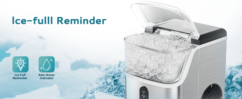 EUHOMY Nugget Ice Makers Countertop, Pebble Ice Maker Machine with 35lbs/24H Soft Ice, Self-Cleaning Sonic Ice Maker with Ice Scoop&Basket, Pellet Ice Maker for Home/Kitchen/Office(Stainless Steels)