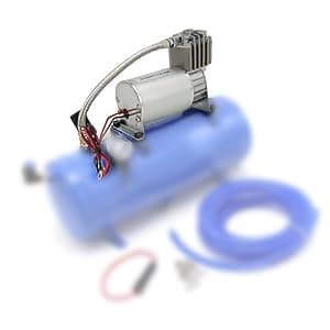 Universal 150 PSI Horns Heavy Duty Onboard Air Compressor, Replacement for Truck/Car Train Horn/Suspension/Ride/Bag kit/System and All 12v Vehicles like Semi/Pickup Trucks, Silver 1/4