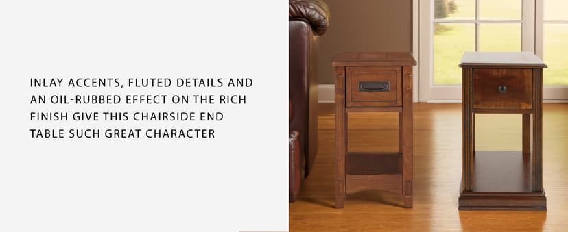 Signature Design by Ashley T007-527 Chair Side End Table, 24.50" W x 17.00" D x13.50 H, Medium Brown