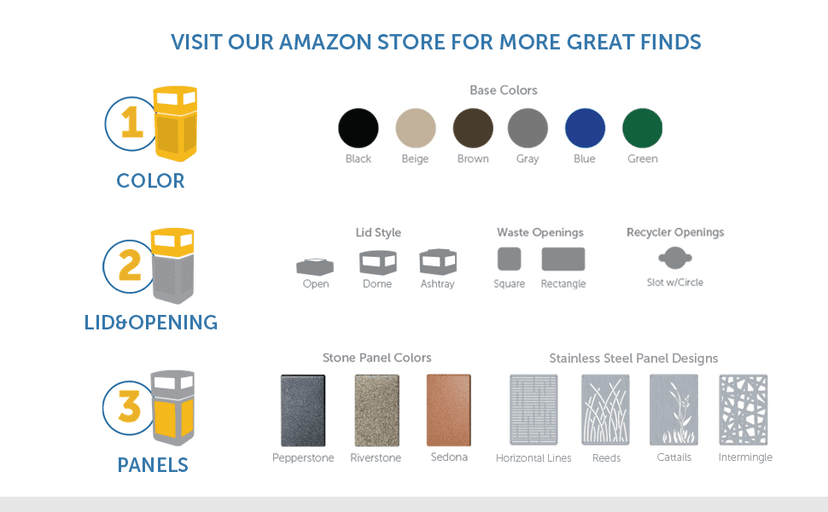 Commercial Zone 732101 Open-Top Indoor/Outdoor Square 42 Gallon Large Waste Trash Container Bin, Black