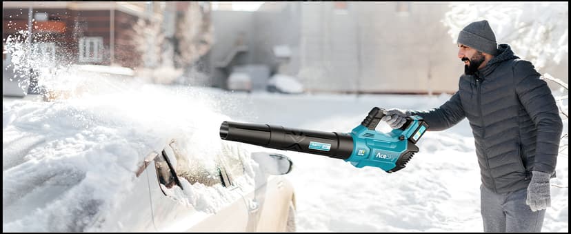 Leaf Blower Cordless - 2025 Update 150000RPM & 3 Speed Levels Electric Leaf Blower with 2 x 4.0Ah Battery and Charger, Extension Tube Blower for Lawn Care, Yard, Garage, Blowing Leaves, Dust or Snow