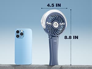 HandFan 4000mAh Upgraded Handheld Misting Fan, 50ml Water Tank, Rechargeable Personal Mister Fan Portable AC, Spray Water Mist Fans, Foldable Cooling Ice Fans for Beach Travel Disney(Royal Blue)