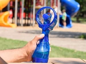 O2COOL 2 Pack Elite Battery Powered Handheld Water Misting Fans (Grey)