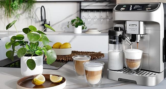 De'Longhi Magnifica Plus Fully Automatic Espresso Machine with Automatic Milk Frother for 18+ One Touch Recipes, Built-in Grinder, ECAM32070SB