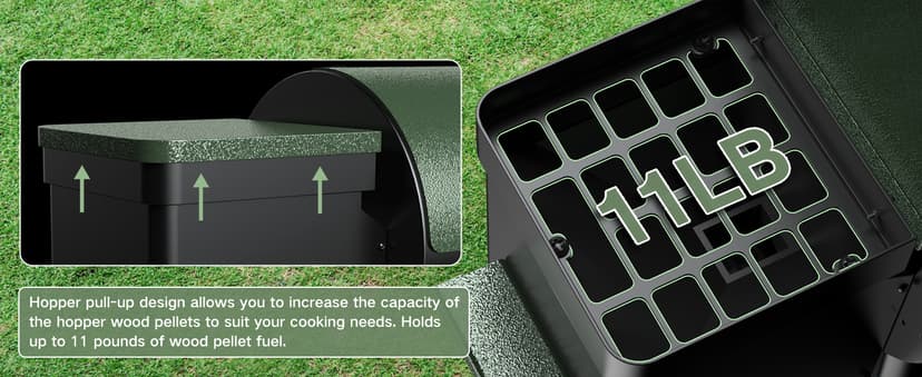 Grills DAPG-03 Electric Wood Pellet Smoker Grill, 456 SQ.IN Cook Area Pellet Grill with Auto Feed & PID Temperature Control (180-450°F), 8 in 1 BBQ Grill for Backyard Outdoor