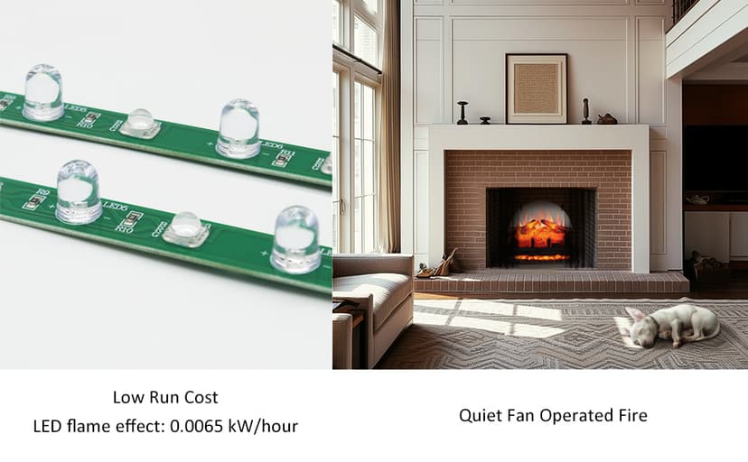 PuraFlame 24" Free Standing Electric Fireplace Log Set Insert, 750W/1500W Heater, 6 Flame Colors with 5 Brightness, Crackling Sound, Remote Control