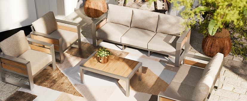 ZANDOR Outdoor Aluminum Patio Furniture - 1 Pcs 3-Seat, All-Weather Metal Modern Outside Sofa with Washable Thick Cushion for Garden/Backyard/Porch, Grey