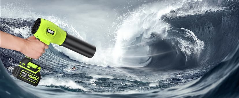 Leaf Blower Cordless with Battery and Charger, 500,000 RPM, Extended Nozzle, Lightweight Handheld Design, Turbo Jet Blower for Patio Cleaning,car Blowing Water, Lawn Care, Blowing Leaves and Dust