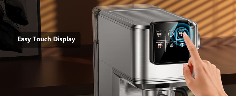 KEENSTAR 20Bar Espresso Machine with Rapid Cold Brew, Hot & Iced Coffee Machine, Espresso Maker with Milk Frother Steam Wand, Touch Screen with 40oz Water Tank for Latte, Cappuccino, Gift