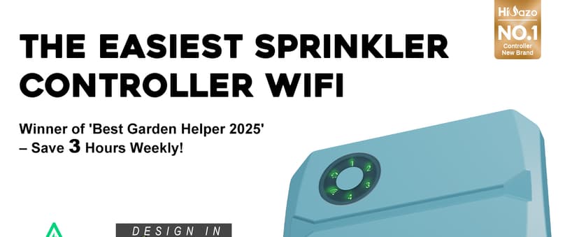 Smart Sprinklers Controller WiFi, Irrigation Controller Easy Use App Enabled, 4 Zone + 16 Plans, Save Water Auto Skin Rain, Freeze & Wind, 10 Minutes Install
