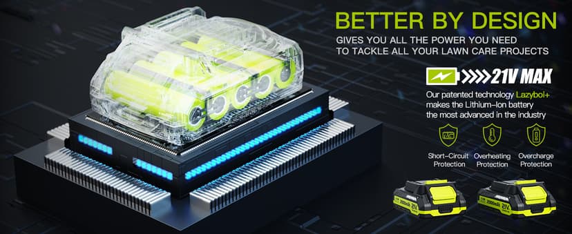 Leaf Blower Cordless - 21V Powerful Electric Leaf Blower with 2 Batteries and Charger, 2 Speed Modes, 2.0Ah Lightweight Battery Powered Leaf Blowers for Lawn Care, Patio, Dust, Blowing Leaves