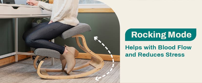 Ergonomic Kneeling Chair with 2 Knee Pads - Adjustable Height Rocking Knee Chair or for Posture for Home Office Gift Woman - Angled Kneeling Stool