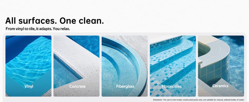 Pool Cleaner K20, 2H Runtime Cordless Robotic Pool Vacuum, Touch Screen, Smart Navigation, Cleans Floor, Walls, Waterline, Ideal for Above & In-Ground Pools, Self-Parking