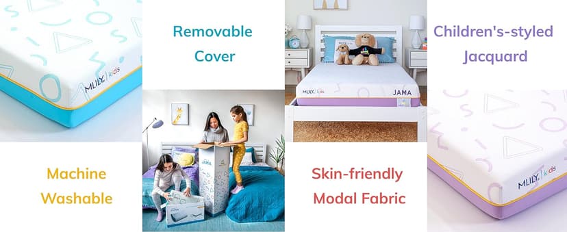 MLILY 7 Inch Twin Mattress for Kids, Memory Foam Bunk Bed Mattress, Made in The USA of US Foam and Global Materials, CertiPUR-US Certified, Medium Firm Trundle, Blue