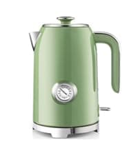 SUSTEAS Tea Kettle - 3.17QT Whistling Kettle with Ergonomic Handle - Premium Stainless Steel Tea Pots for Stove Top, Chic Vintage Teapot with Composite Base, Work for All Stovetops (Black)