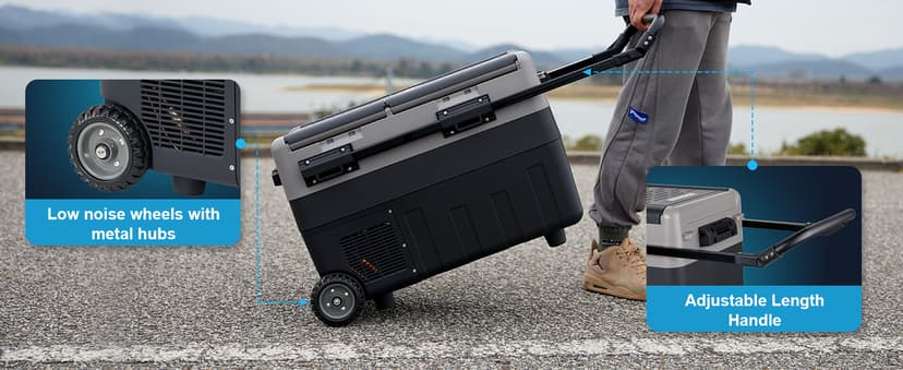 Kohree 12V Car Refrigerator, 53 Quart (50L) Portable Refrigerator, Dual Zone -4℉-68℉ Car Fridge Portable Freezer 12/24V DC and 100-240V AC for RV, Camping,Travel