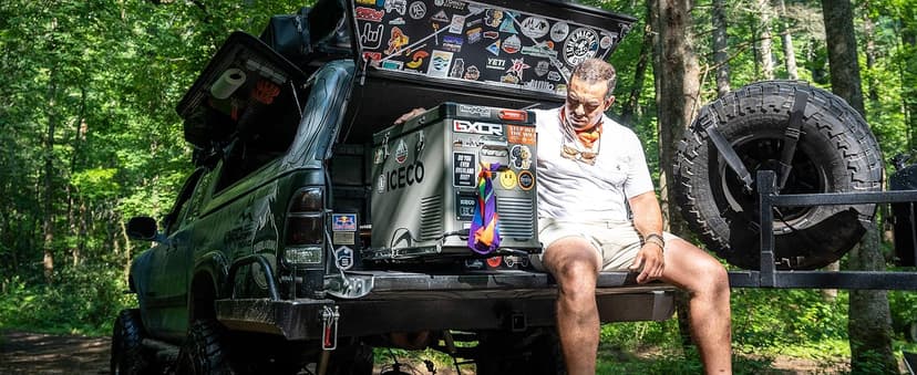 ICECO VL45 Portable Refrigerator with Battery, 47Qt/45L 12 Volt Refrigerator with SECOP, 0°-50°F 12v Fridge Freezer, 12/24VDC 110-240VAC, Electric Cooler for Car, RV, Camping| With 250Wh Battery