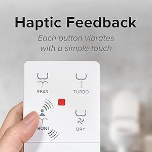 SmartBidet SB-1000WE Electric Bidet Toilet Seat with Heated Seating, Warm Air Dryer, Temperature Control Wash, and Remote Control, Elongated Seating