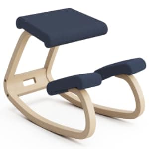 Varier Variable Balans Original Kneeling Chair Designed by Peter Opsvik (Black Revive Fabric with Black Ash Base)