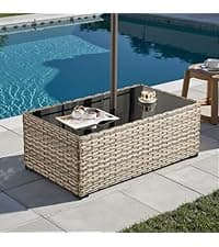 HOOOWOOO Outdoor Sectional Patio Furniture Set with Fire Pit Table,13 Pieces Wicker Conversation Sets L Shaped Couch,Extra Deep Out Door Sofa Outside Furniture with Swivel Chairs,Beige