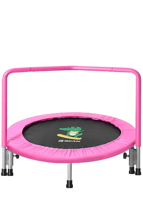 BCAN 36'' Toddler Trampoline, ASTM Certified-Foldable Mini Trampolines for Kids Ages 1-6, Adjustable Handle, Safety Pad & Foldable Legs, Baby Trampoline Indoor/Garden, Gift for Boy and Girl