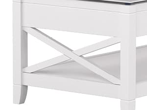 Bush Home End Table with Drawer, Nightstand with Storage, Living Room and Bedroom Furniture, Key West Collection, Washed Gray