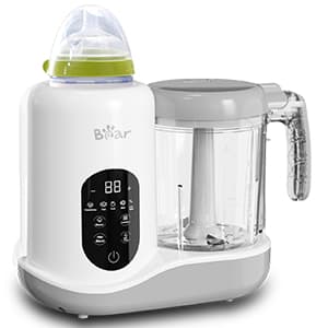 BEAR 2024 Baby Food Maker | One Step Baby Food Processor Steamer Puree Blender | Auto Cooking & Grinding | Baby Food Puree Maker with Self Cleans | Touch Screen Control, White