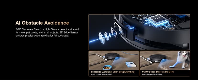 ECOVACS DEEBOT X8 PRO OMNI Robot Vacuum and Mop, 18000Pa, OZMO ROLLER Instant Self-Washing Mopping, 167℉ Hot Water Mop Washing, Auto Cleaning Solution Adding, Hot Air-Drying, Self-Emptying, Black