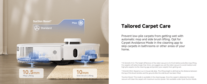 Mova P50 Pro Ultra Robot Vacuum and Mop, 19,000Pa Suction with Anti-Tangle Brush, Removable & Liftable Mop for Carpet & Floor, 167℉ Mop & Washboard Self Drying & Cleaning, Auto Empty & Refill