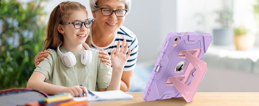 Fintie Kids Friendly Case for iPad (A16) 11th Generation 11 Inch (2025), iPad 10th Generation 10.9 Inch (2022), Fully-Body Rugged Heavy Duty Shockproof Protective Case with Kickstand, Purple