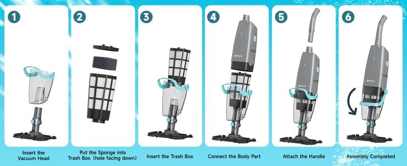Cordless Handheld Pool Vacuum, Rechargeable Pool Cleaner with 16 Gal/Min Suction, 60 Min Runtime, Dual-Phase Cleaning System, Ideal for Above Ground Pools, Spas, Hot Tubs, Teal (2025 Version)