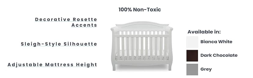 Delta Children Lancaster 4-in-1 Convertible Baby Crib, Bianca White