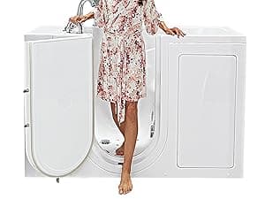 Ella Capri 30"x52" Acrylic Air + Hydro Massage and Heated Seat Walk-In Bathtub with Right Outward Swing Door, 2 Piece Fast Fill Faucet, 2" Dual Drain