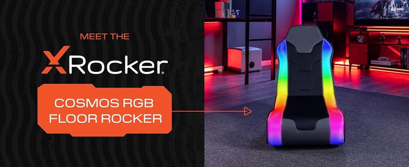 X Rocker Cosmos RGB Floor Rocker - LED Gaming Chair for Comfortable & Immersive Gaming - Chair with Gaming System Compatibility & Easy Setup - Integrated Speakers & RGB Lighting