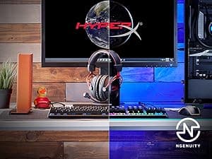 HyperX Cloud Alpha Wireless - Gaming Headset for PC, 300-hour battery life, DTS Headphone:X Spatial Audio, Memory foam, Dual Chamber Drivers, Noise-canceling mic, Durable aluminum frame,Red