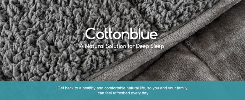 Cottonblue Weighted Blanket 15 lbs Queen Size 60x80 inches, Flannel Shaggy Sherpa Weighted Blanket for Adults Comfortable Weighted Blankets for Calming and Relax, Bed Sofa Heavy Blankets, Grey