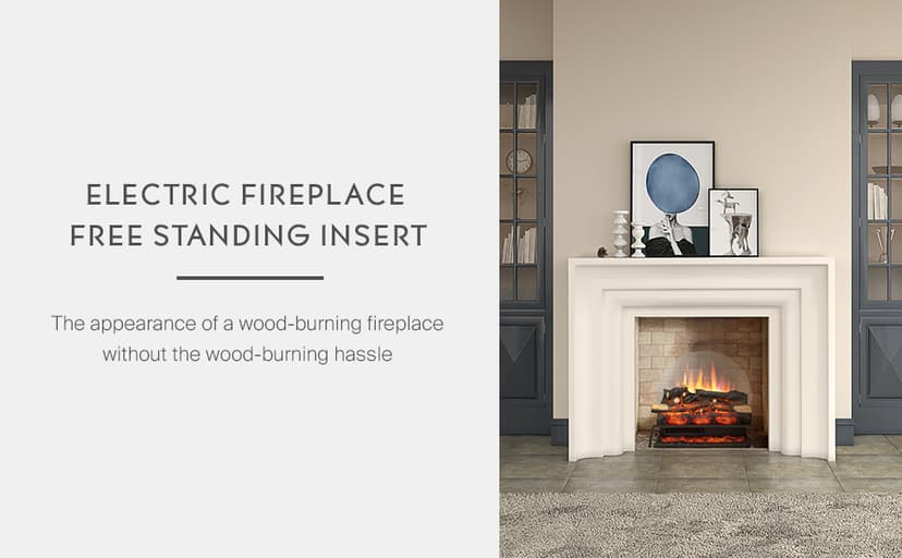 LegendFlame 23" W Free Standing Electric Fireplace Log Set (EF290), Fireplace Insert, Heater 750W/1500W, Crackling Sound, Remote Control